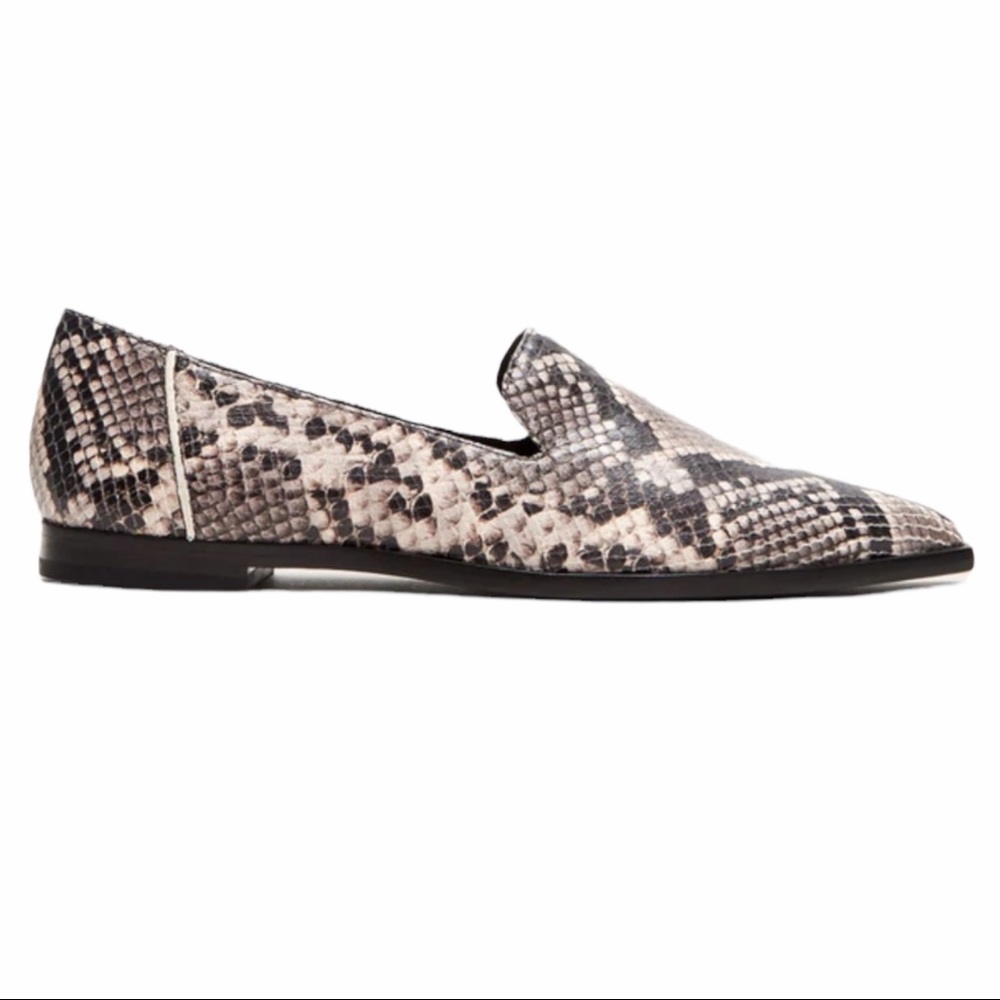NIB Frye Gray Snake-Embossed Kenzie Venetian Leather Loafer, 6 - Picture 3 of 8